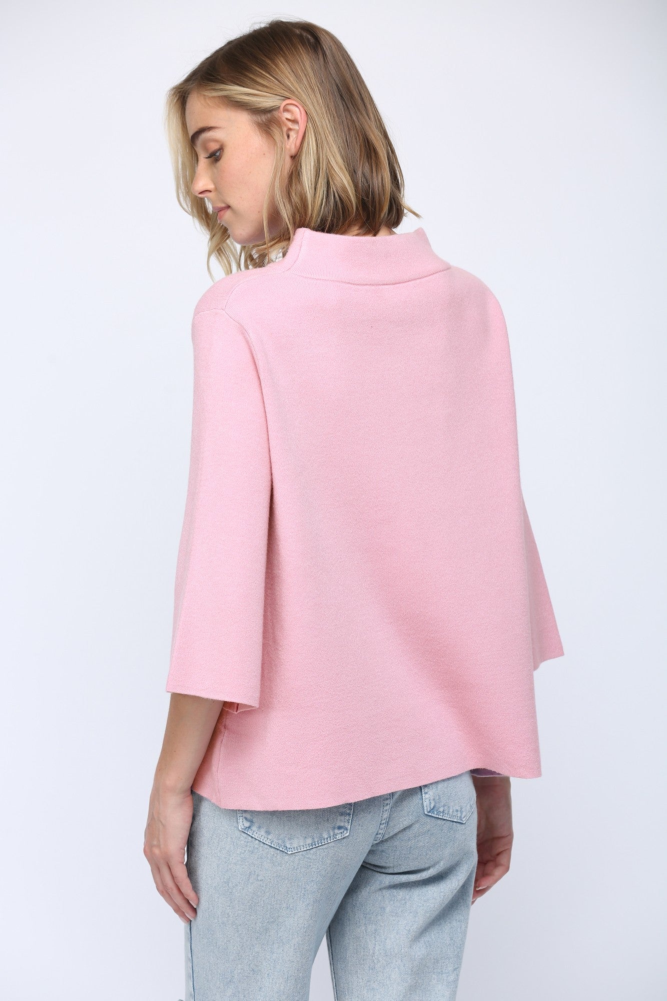 Mock Neck 3/4 Sleeve Sweater - Spring Colors!