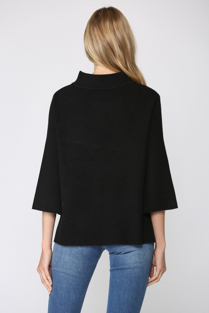 Mock Neck 3/4 Sleeve Sweater