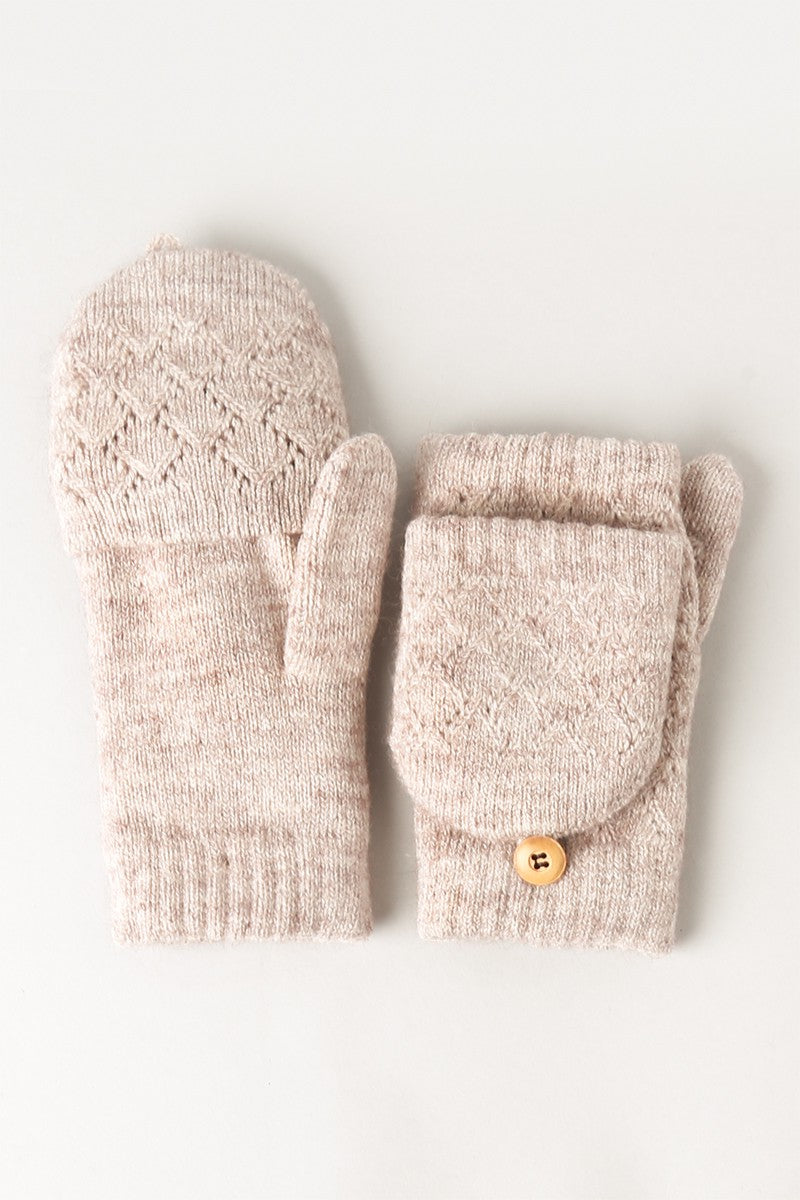 Beige Fingerless Mittens