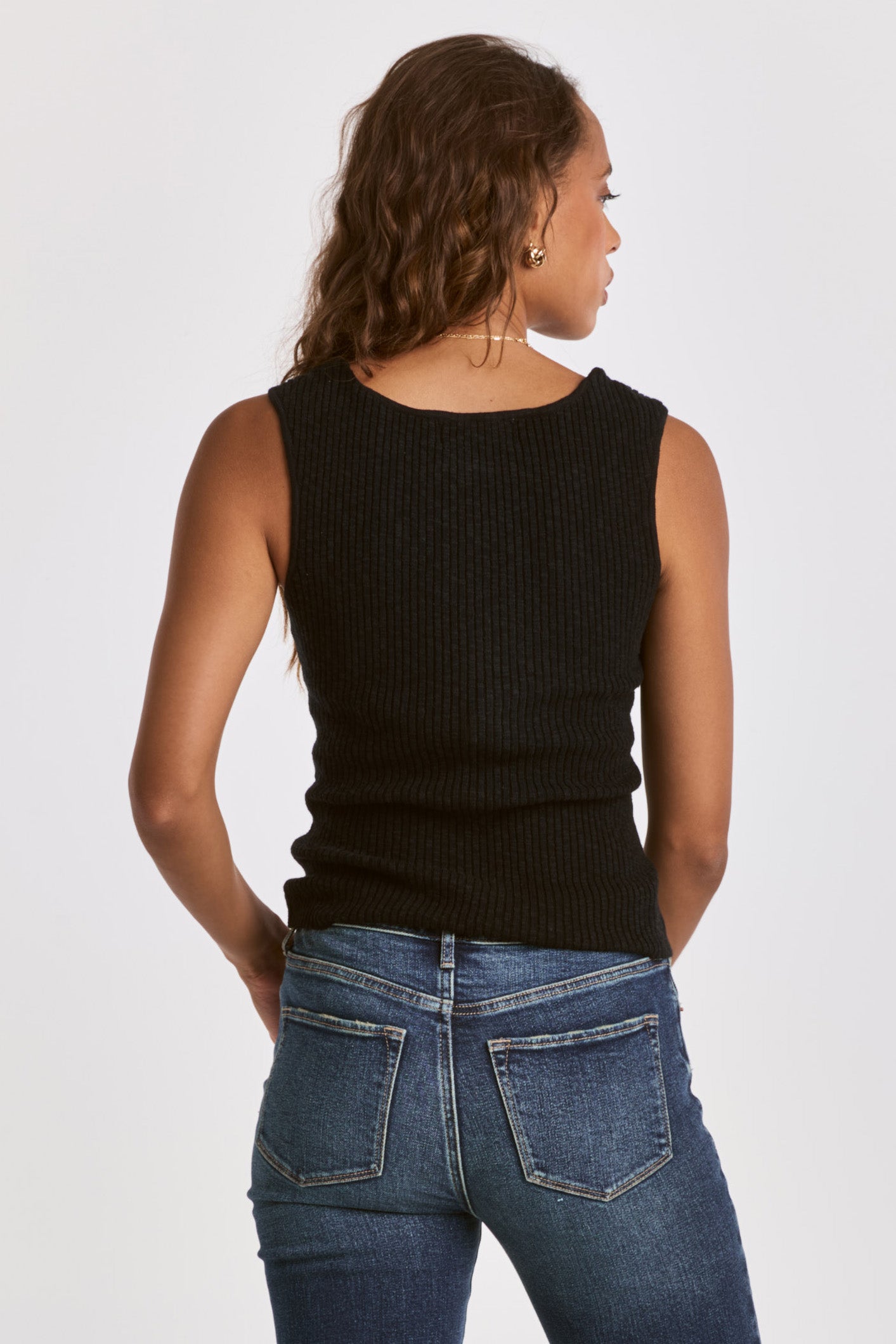 Black Ribbed Tank Top By Dear John