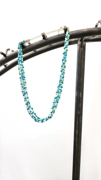 Blue And Green Beaded Necklace