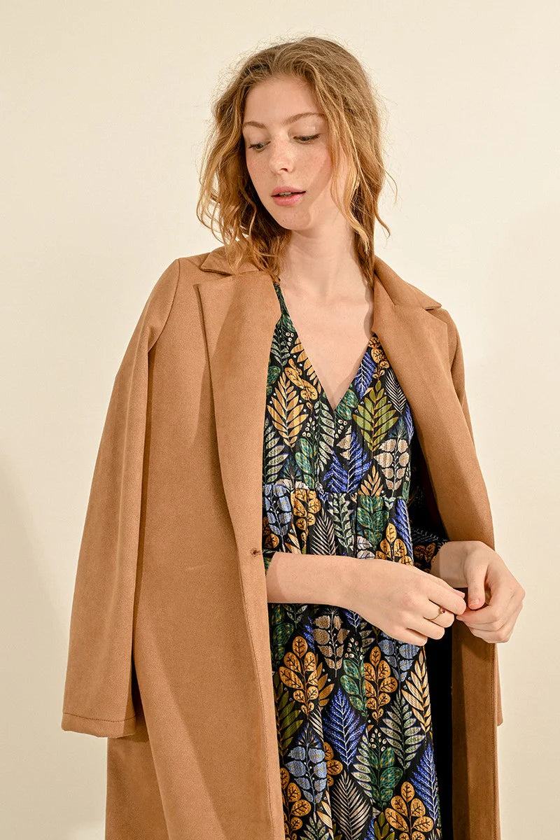 Brown Suede Trench Jacket