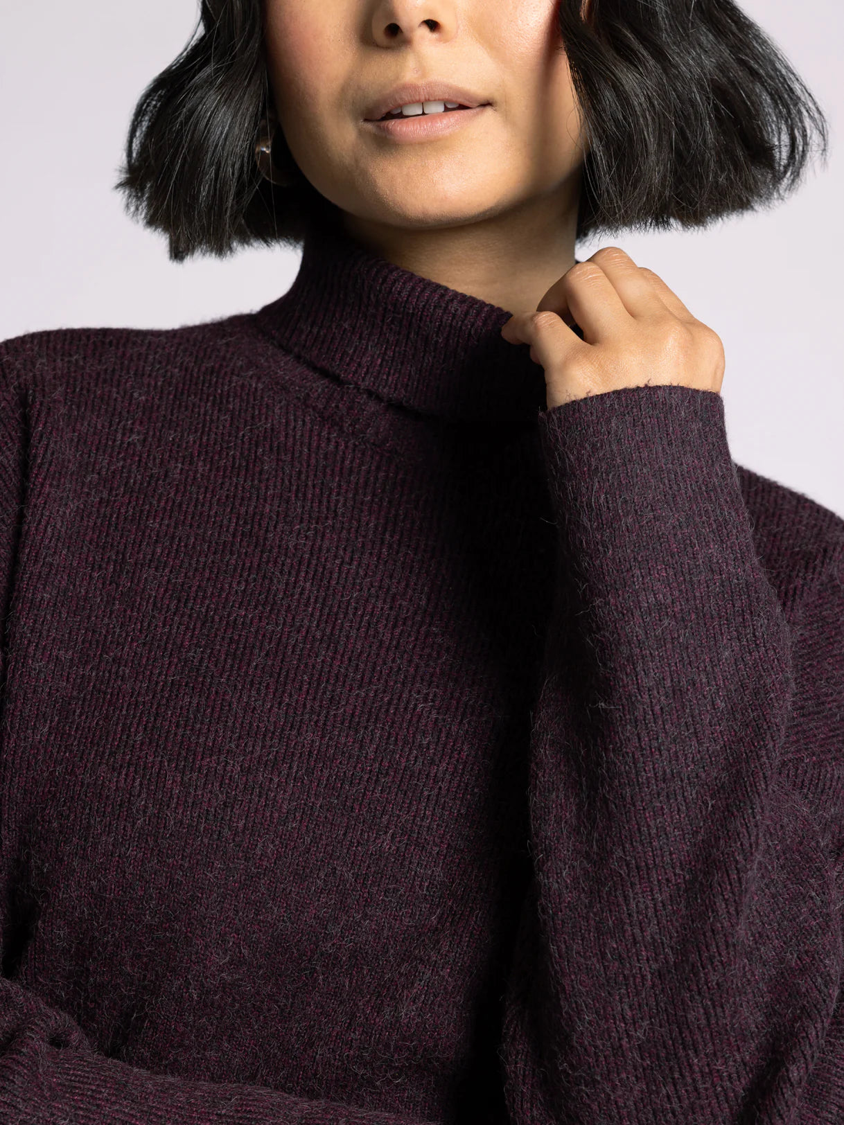 Burgundy Turtleneck Cozy Sweater