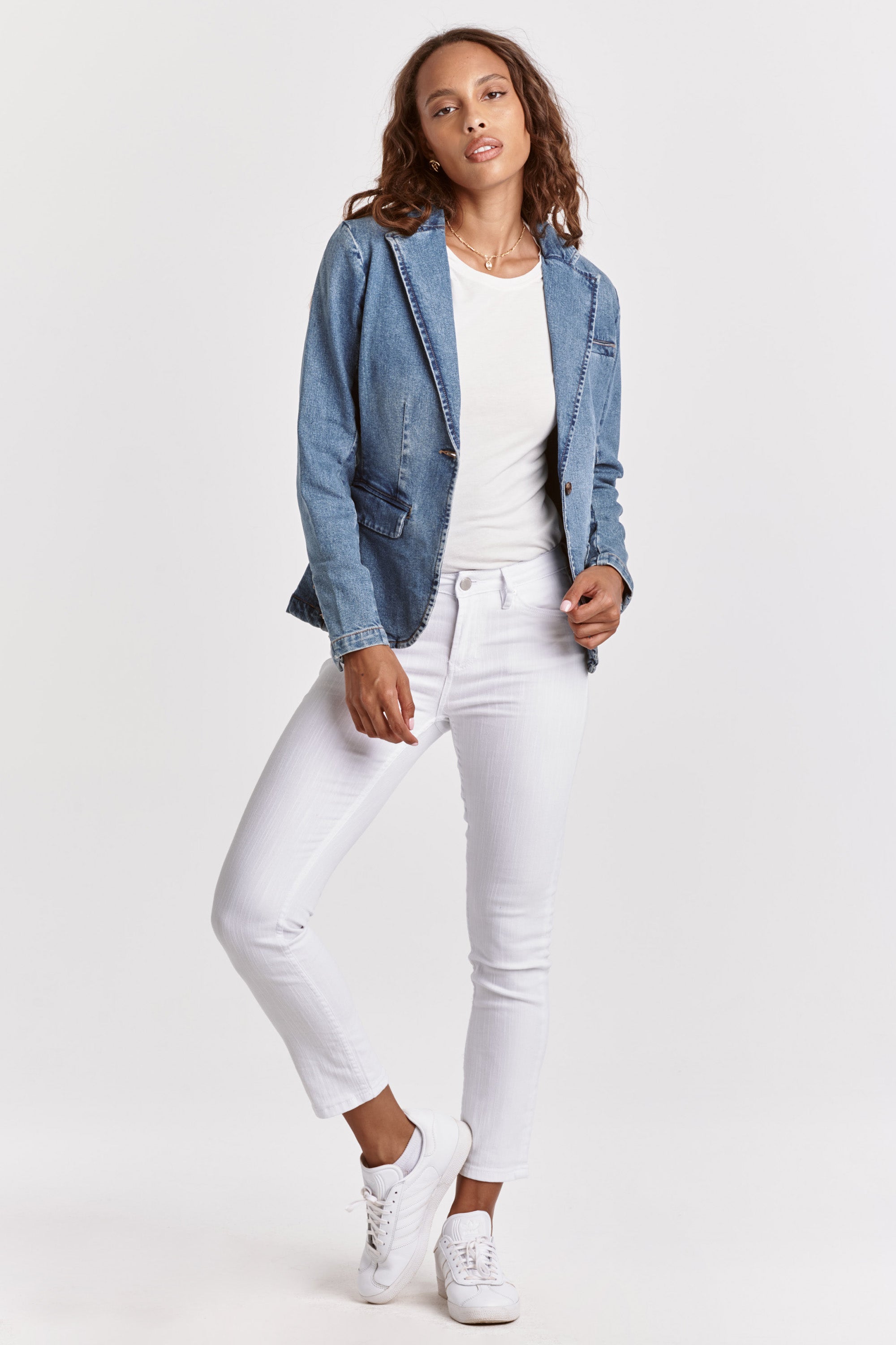 Collared Denim Pocket Jacket