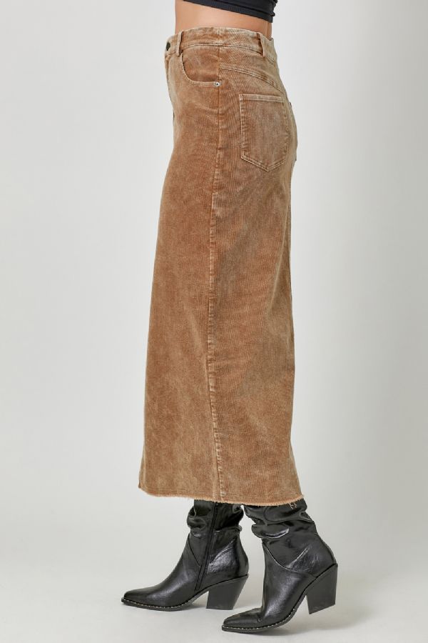 Corduroy Sand Slit Skirt 