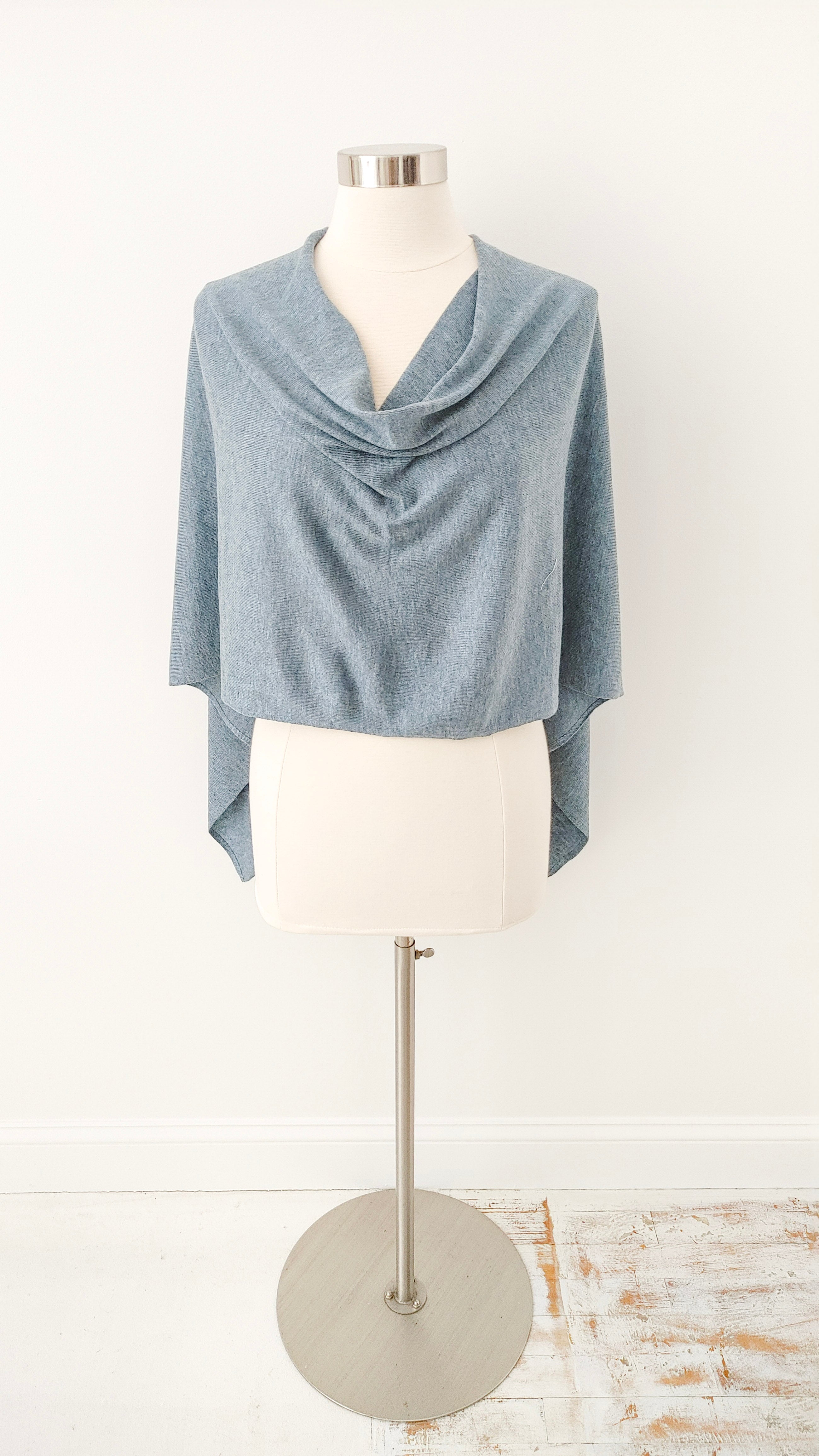 Denim Blue Womens Poncho