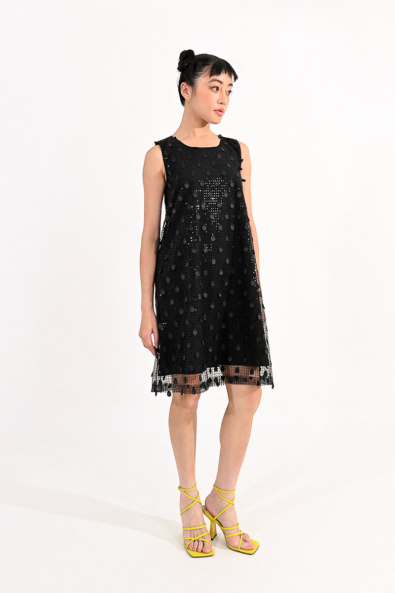 Sequin Tulle A-Line Dress