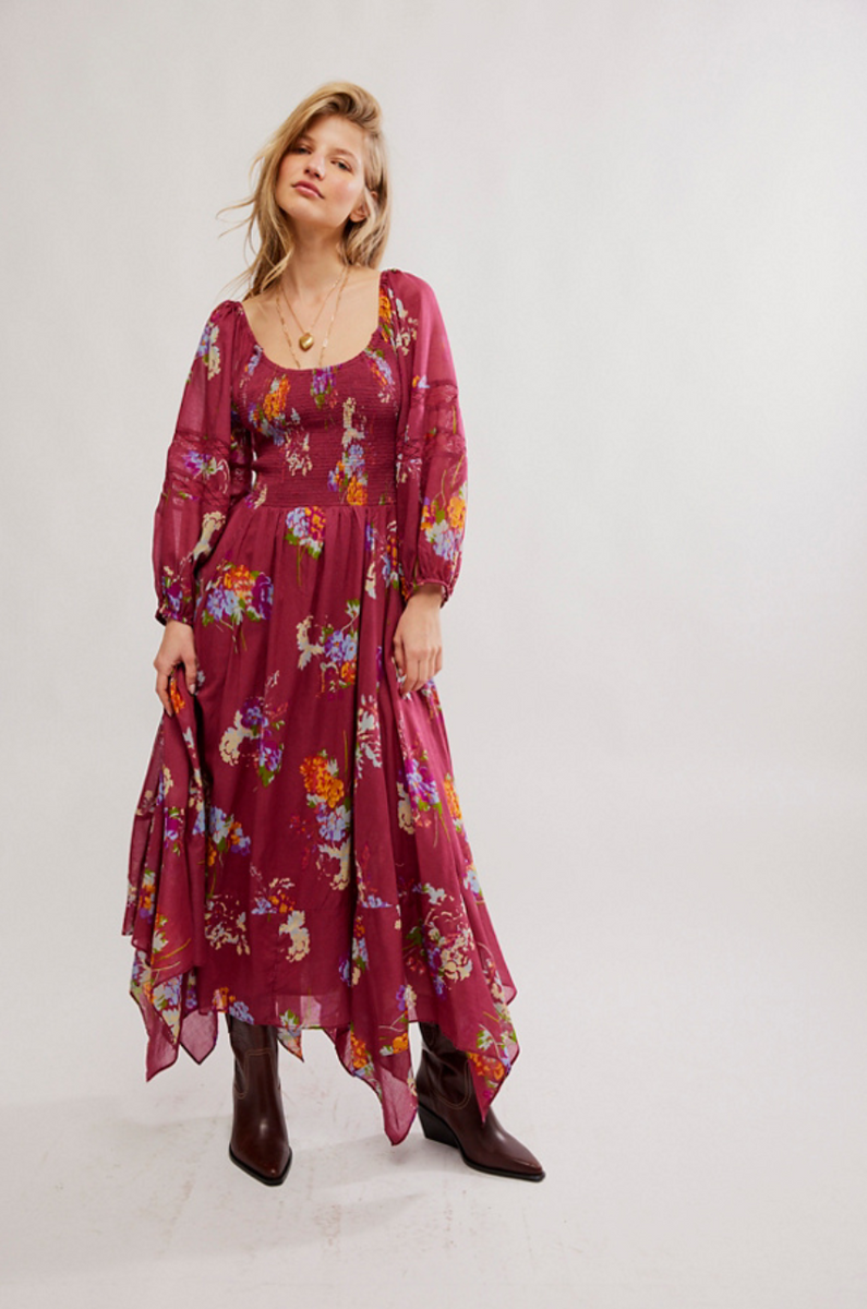 Free people sounds of spring maxi dress watercolor store E-6