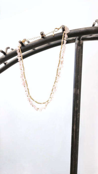 Gold And Pink Layered Necklace
