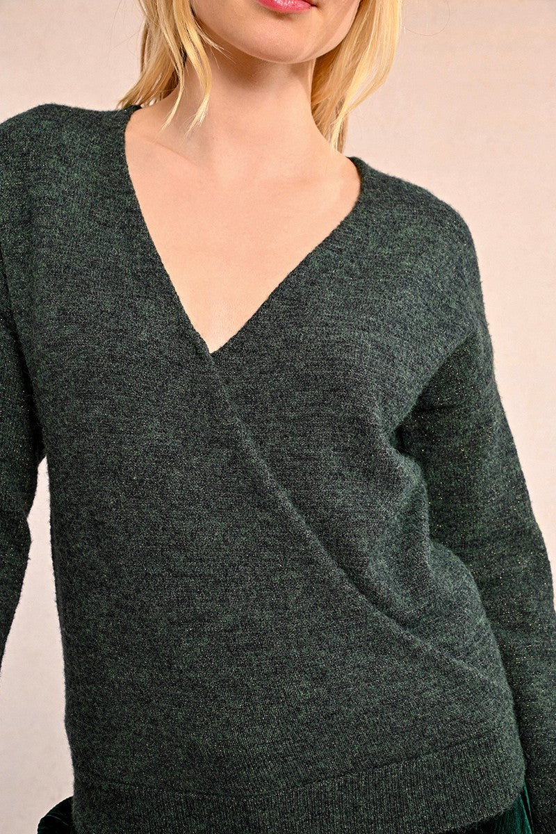 Green V-Neck Sweater