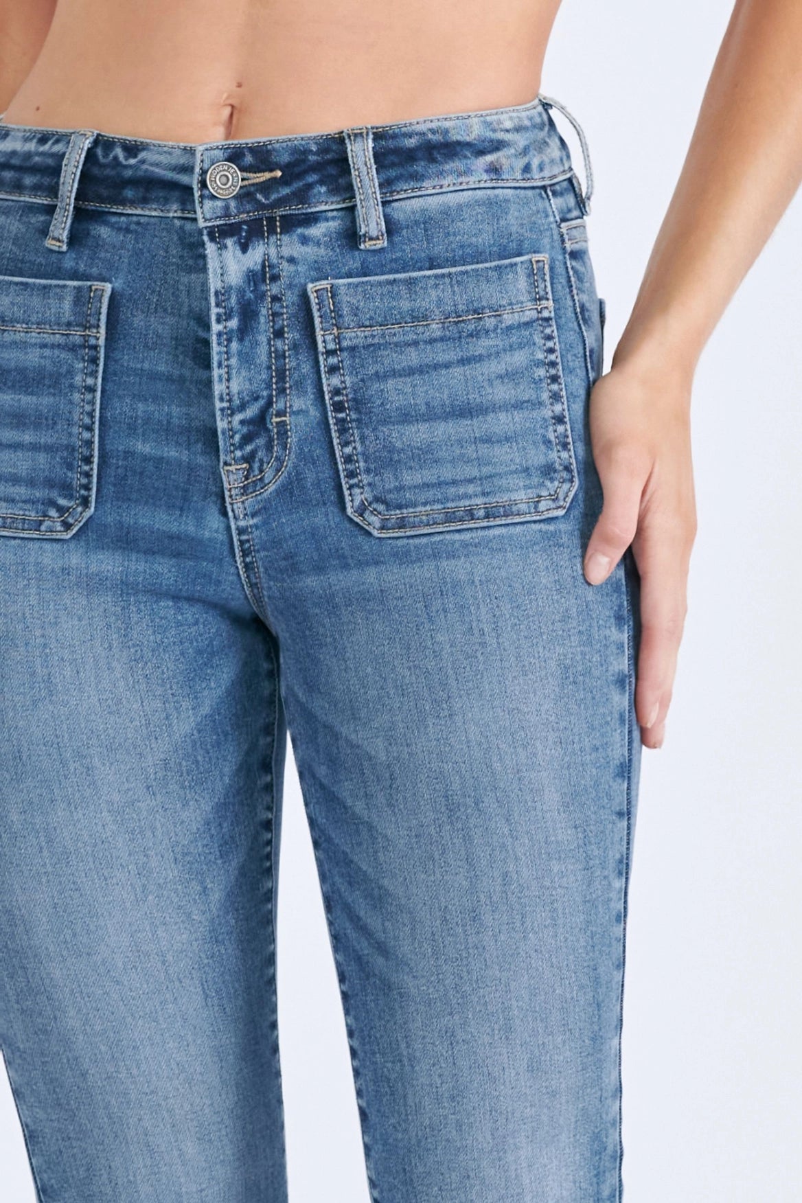 HIDDEN Front Pocket Detail Denim 