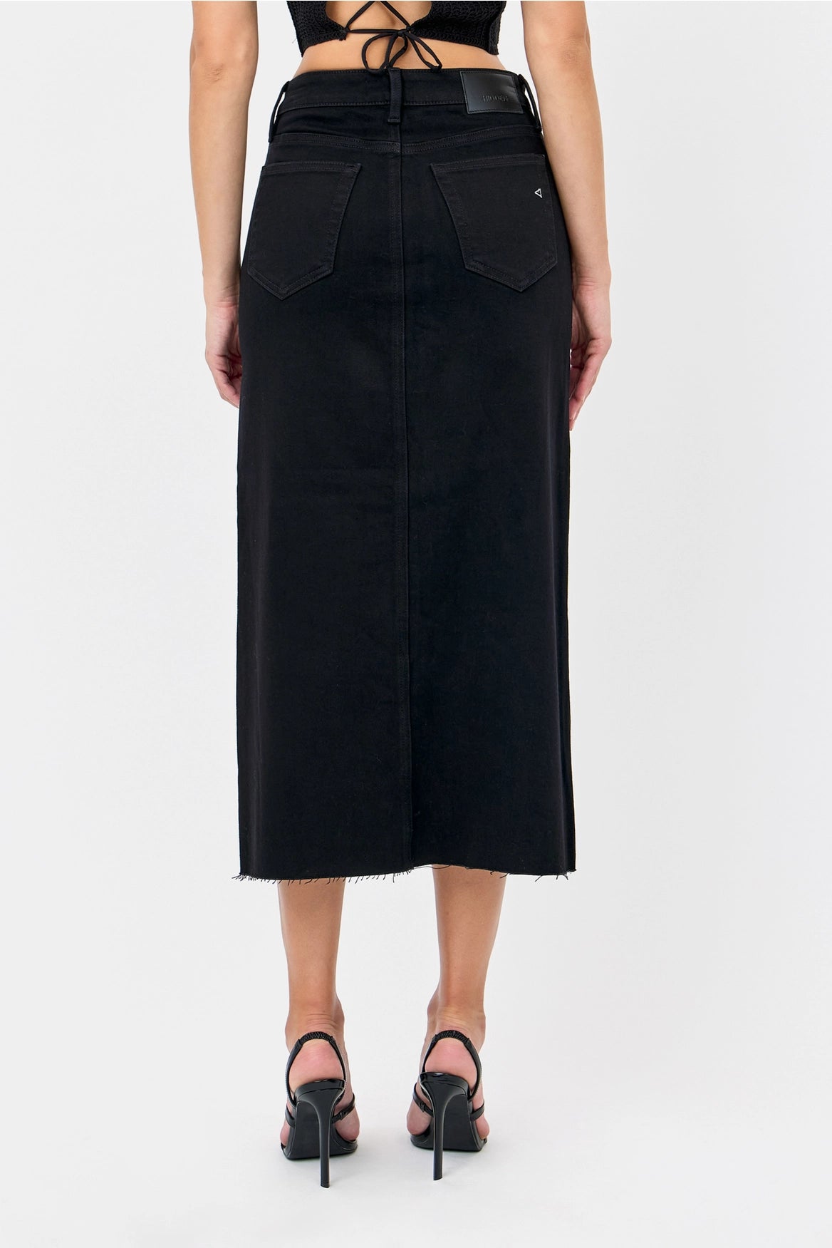 HIDDEN Slit Black Denim Skirt 