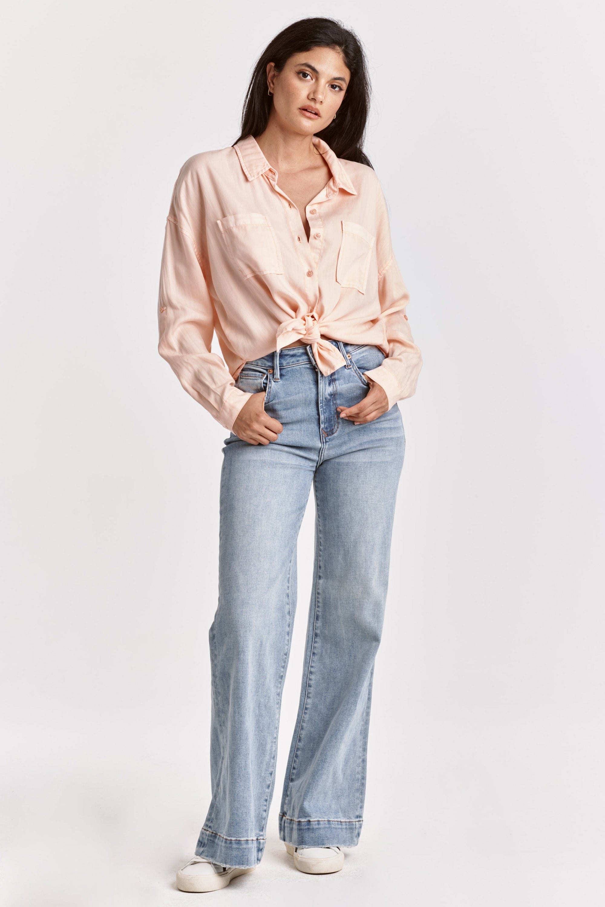 High Rise Light Wash Flare Jeans