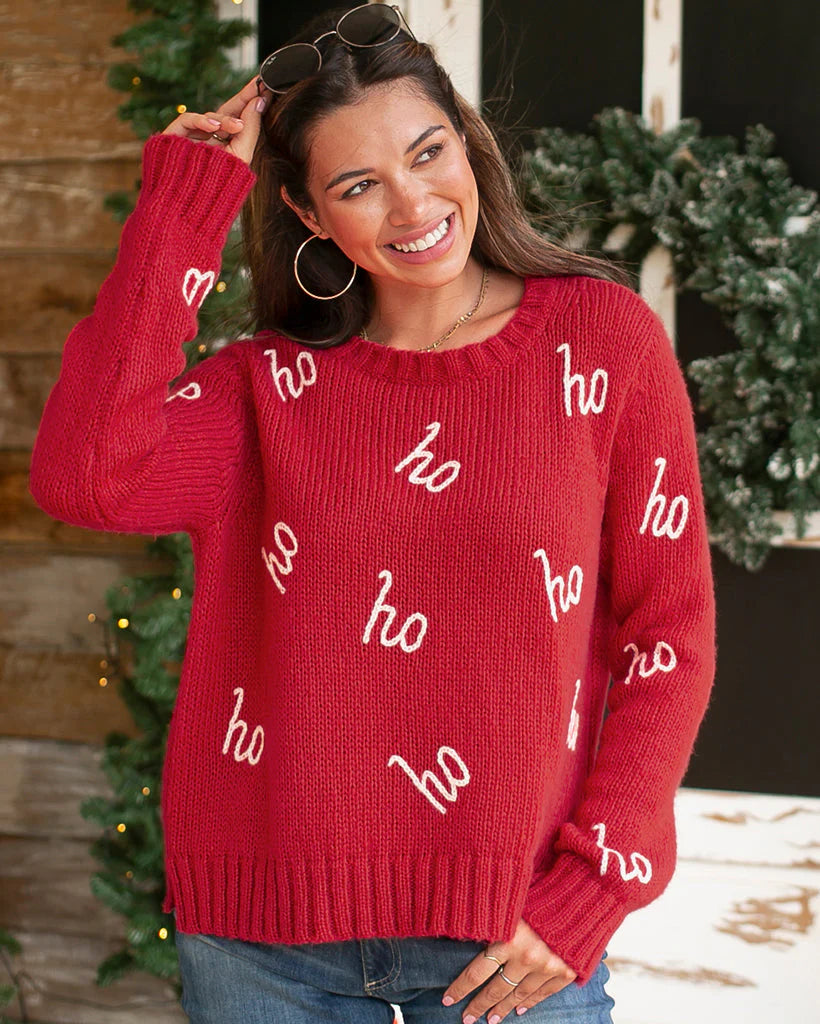 Ho Ho red Holiday Sweater