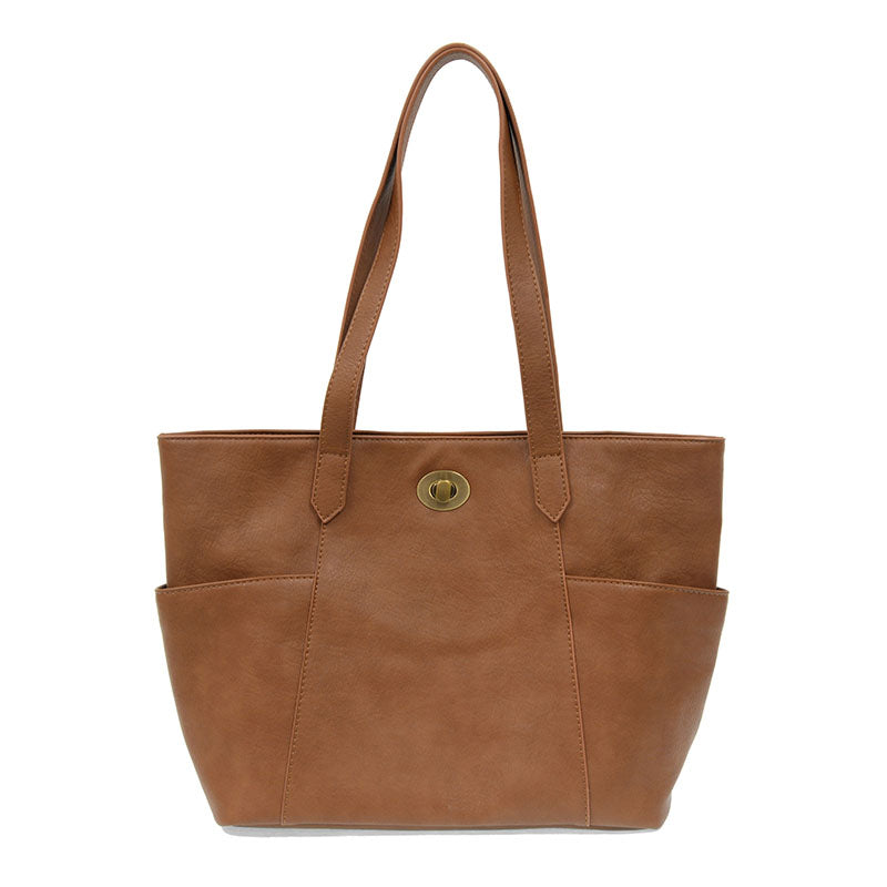 Vegan Turn Lock Tote Bag