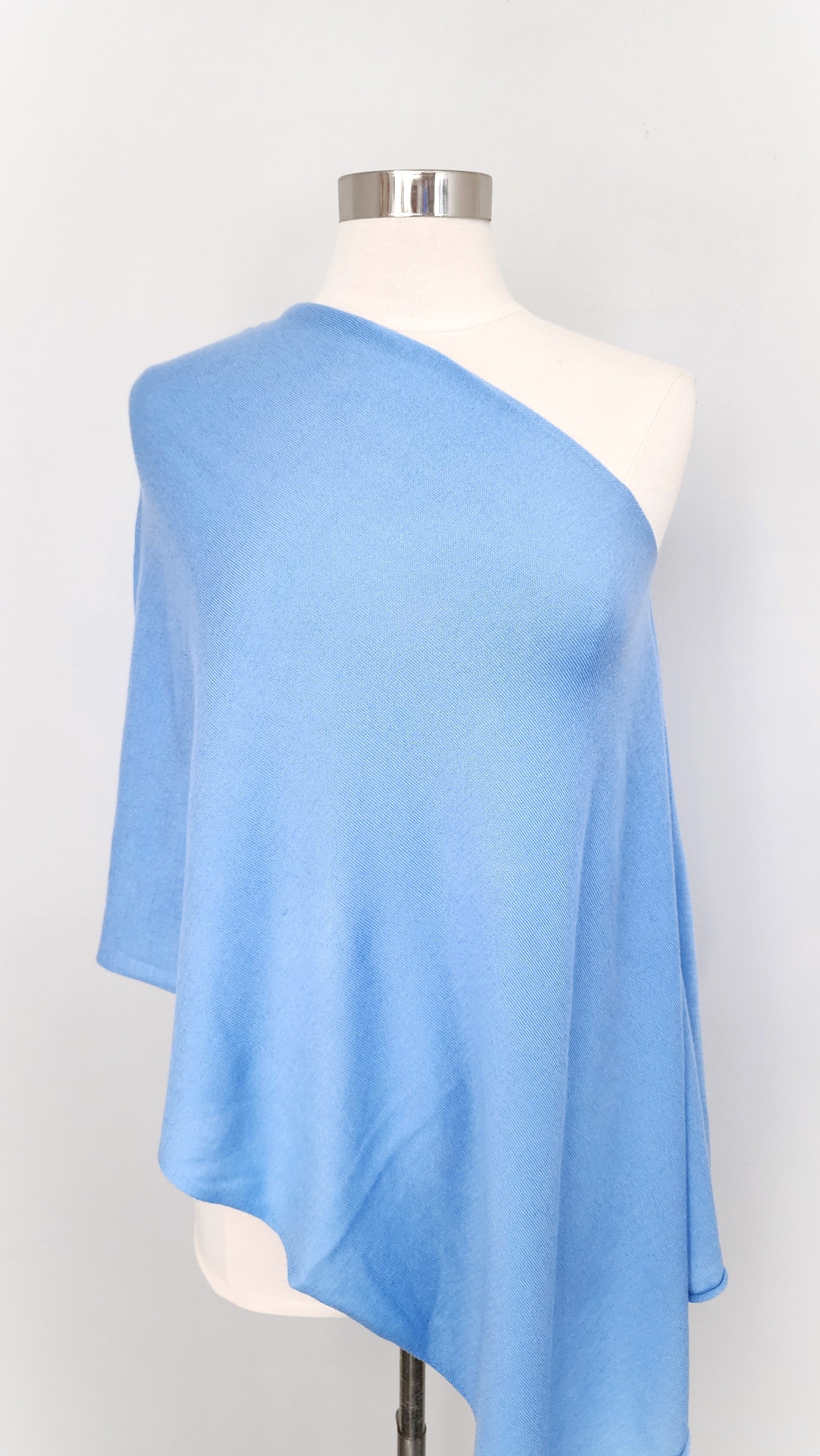 Light Blue Poncho For Travel