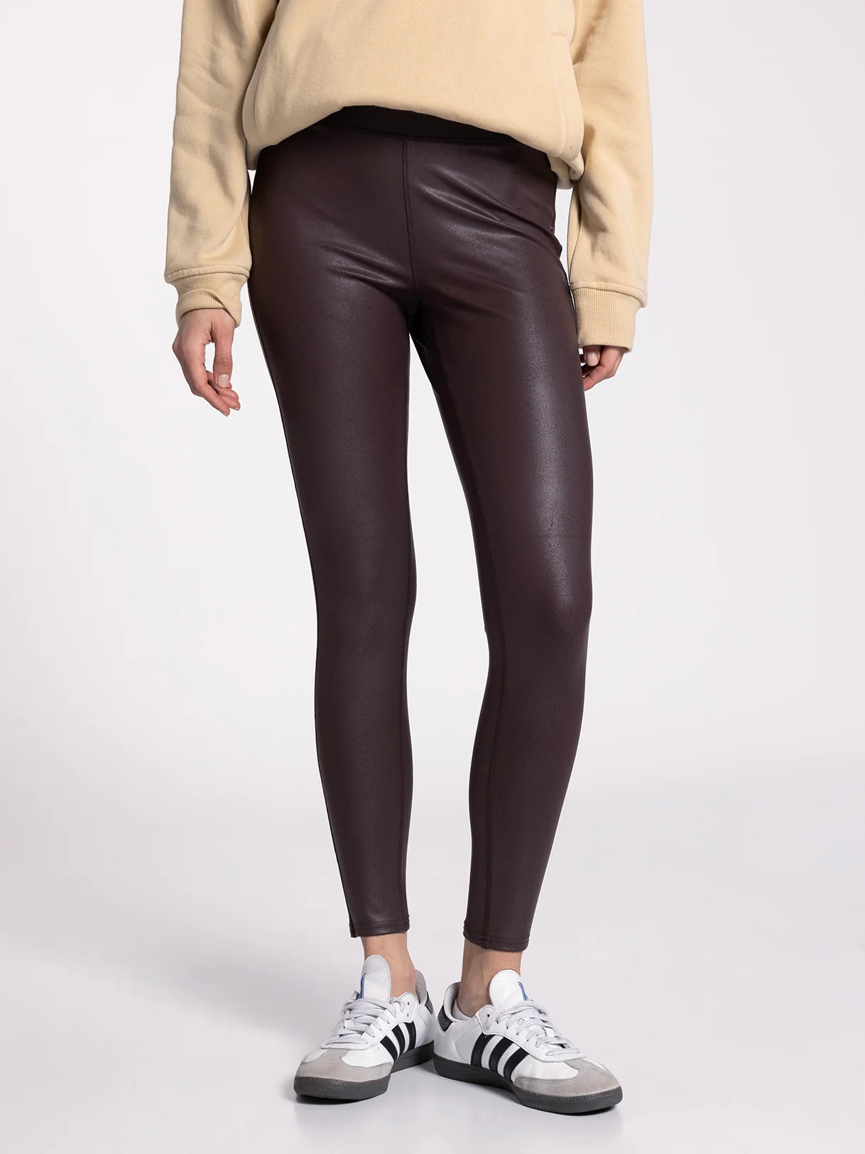 Maroon Faux Leather Legging