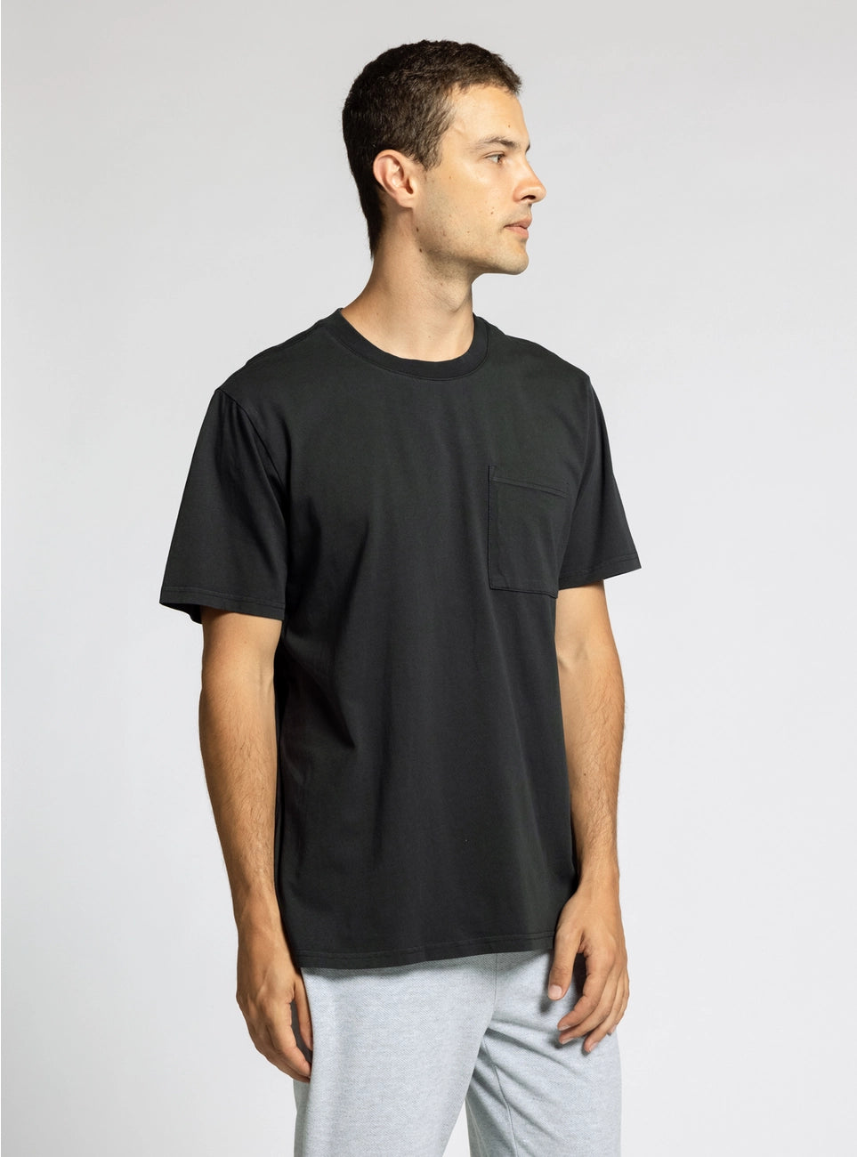 Mens Black Pocket Comfy Tee