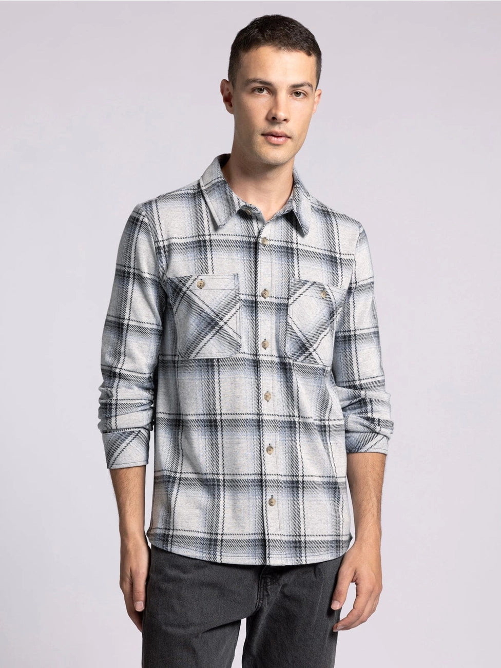 Mens Cozy Flannel Polo