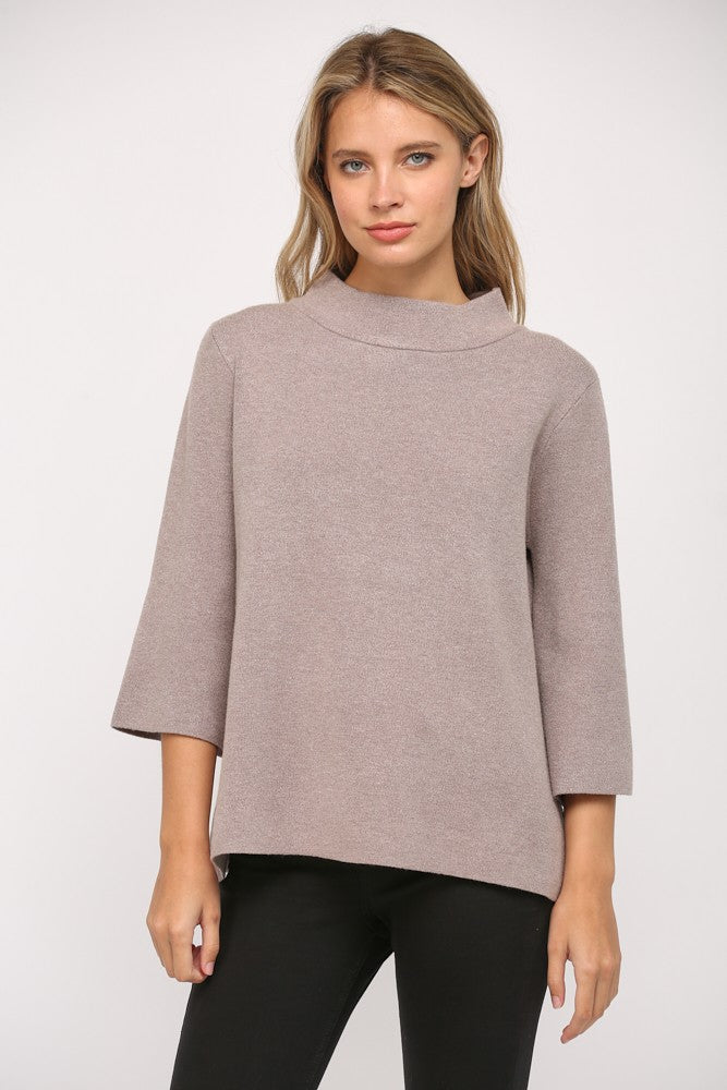 Mock Neck Mocha Color Sweater