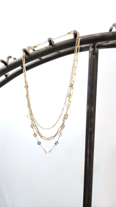 Neutral Layered Gold Necklace