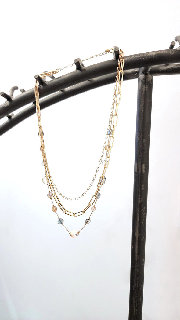 Neutral Layered Gold Necklace