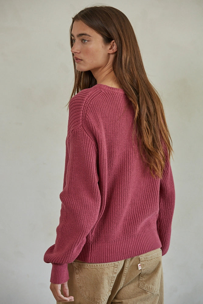 Oversized Pink Chunky Sweater