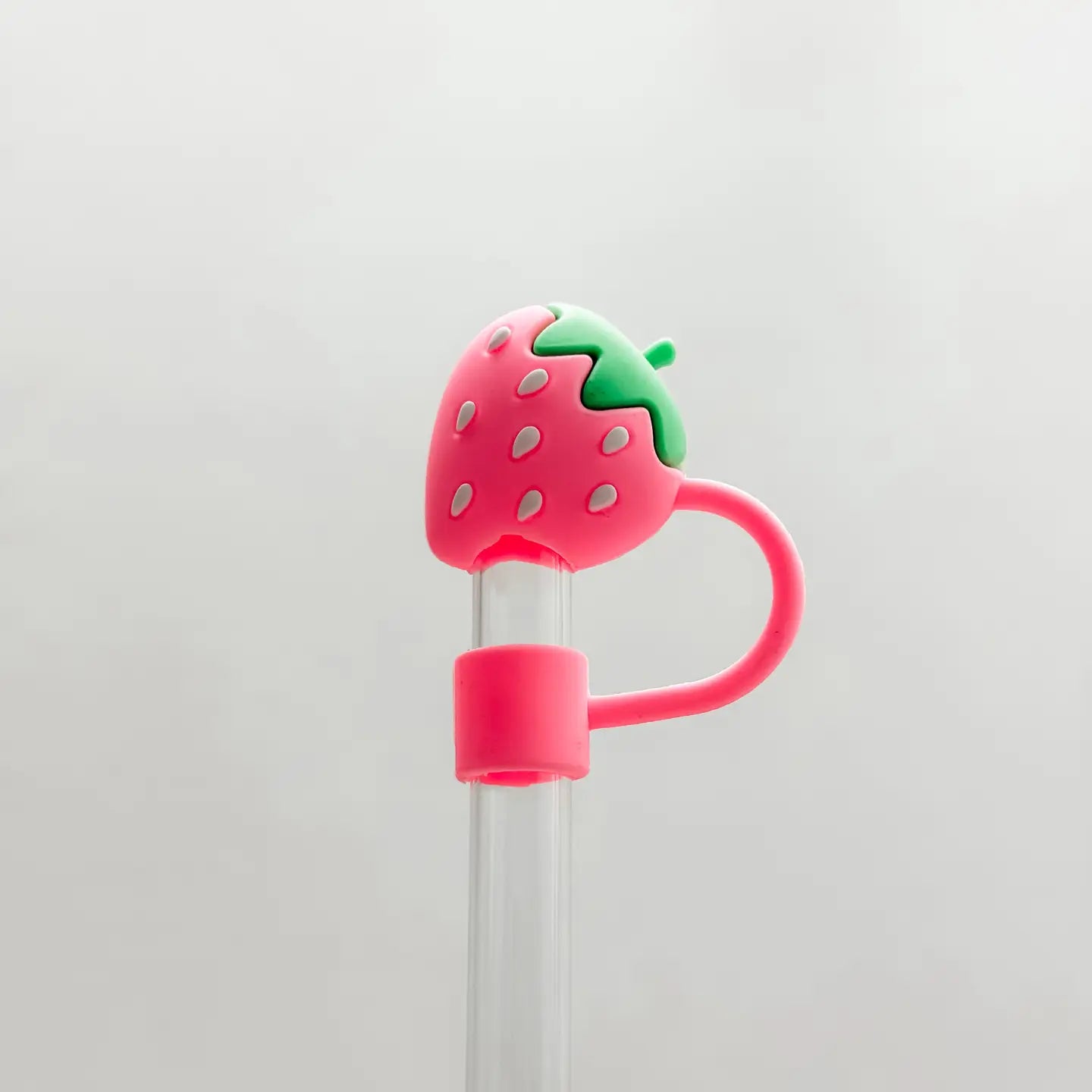 Pink Strawberry Straw Cover