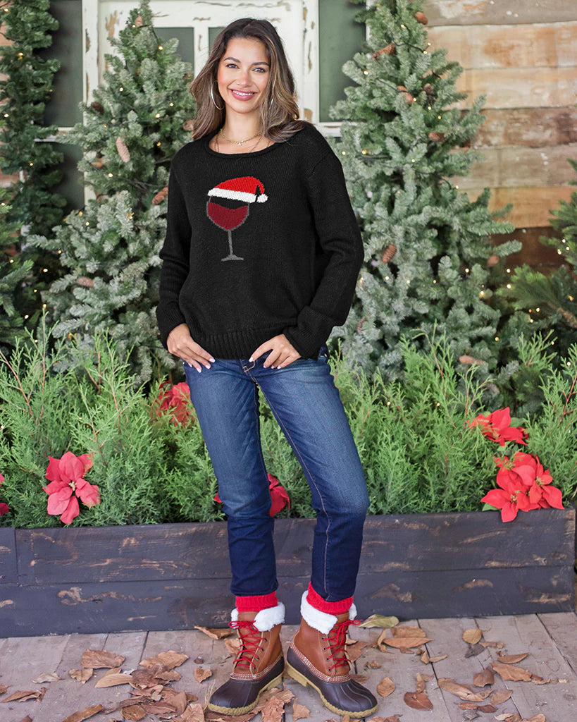 Santa Wine Holiday Sweater