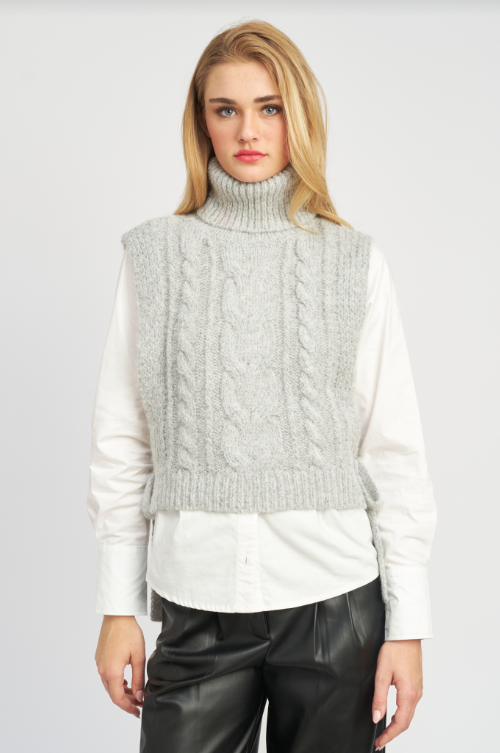 Long Sleeve Sweater Vest Set