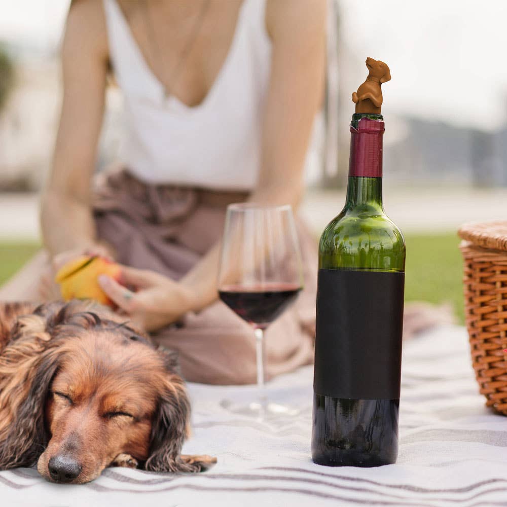 Silicone Dog Wine Bottle Stopper