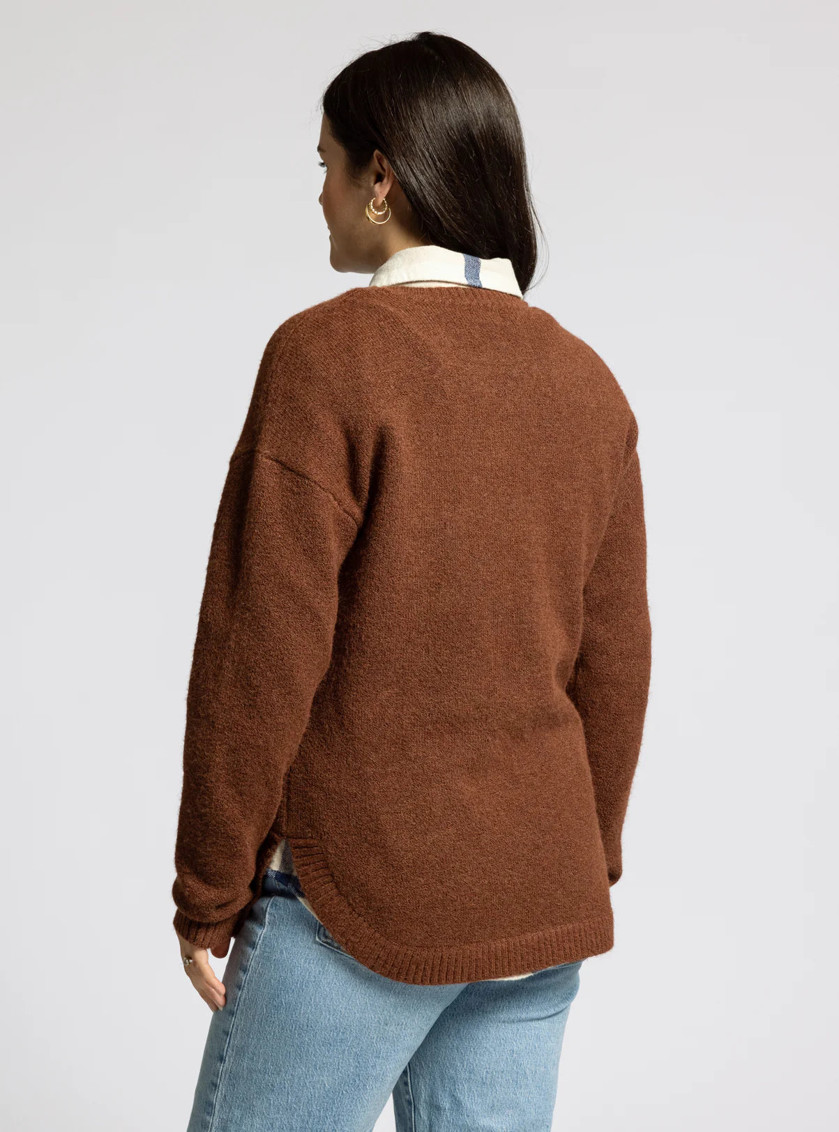 Oversized Curved Hem Sweater