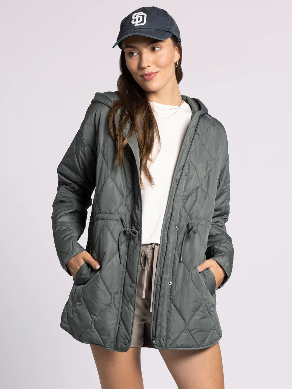 Textured Womens Olive Lightweight Jacket