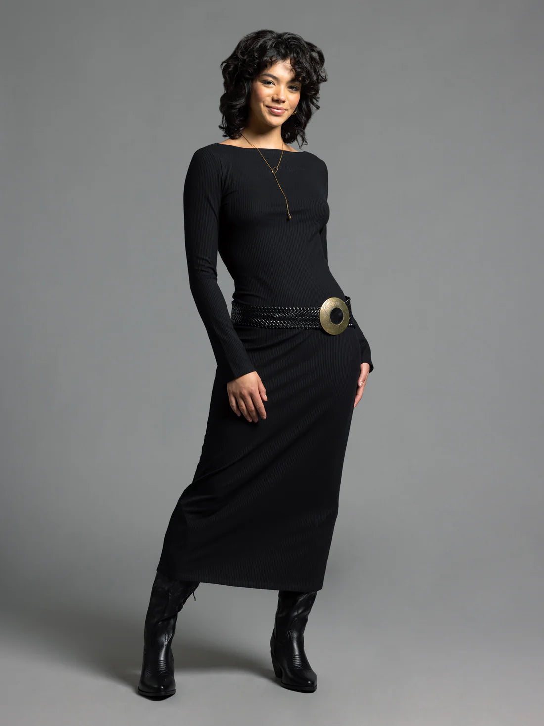 Long Sleeve Ribbed Maxi Dress