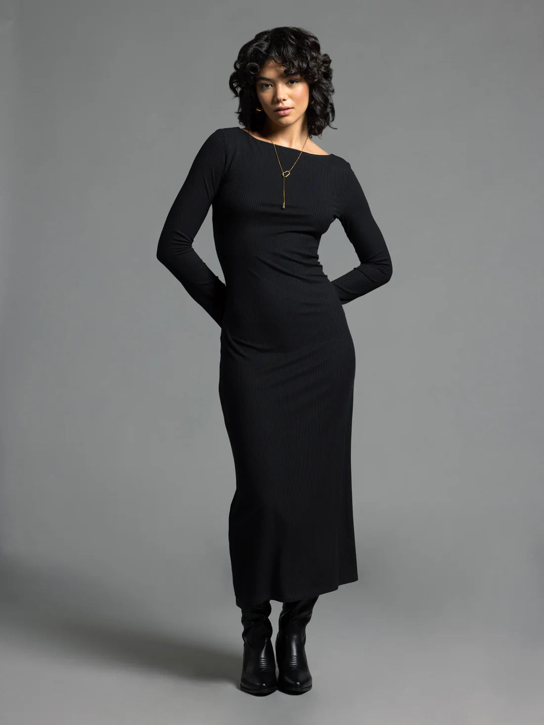 Long Sleeve Ribbed Maxi Dress