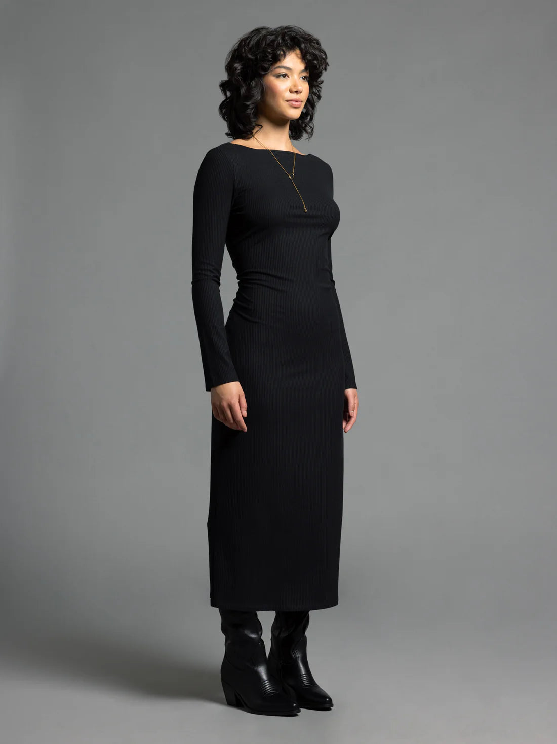 Long Sleeve Ribbed Maxi Dress