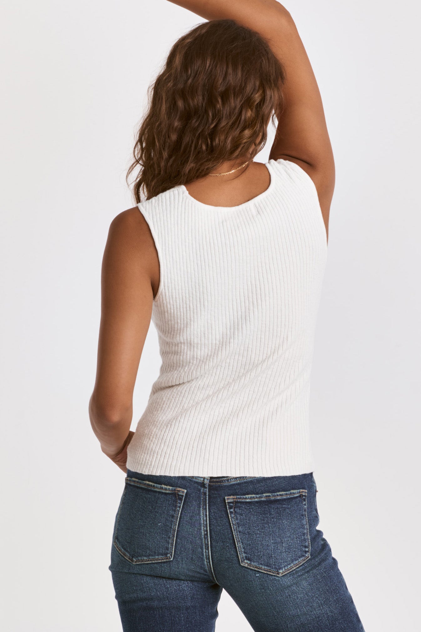 White Ribbed Tank Top By Dear John