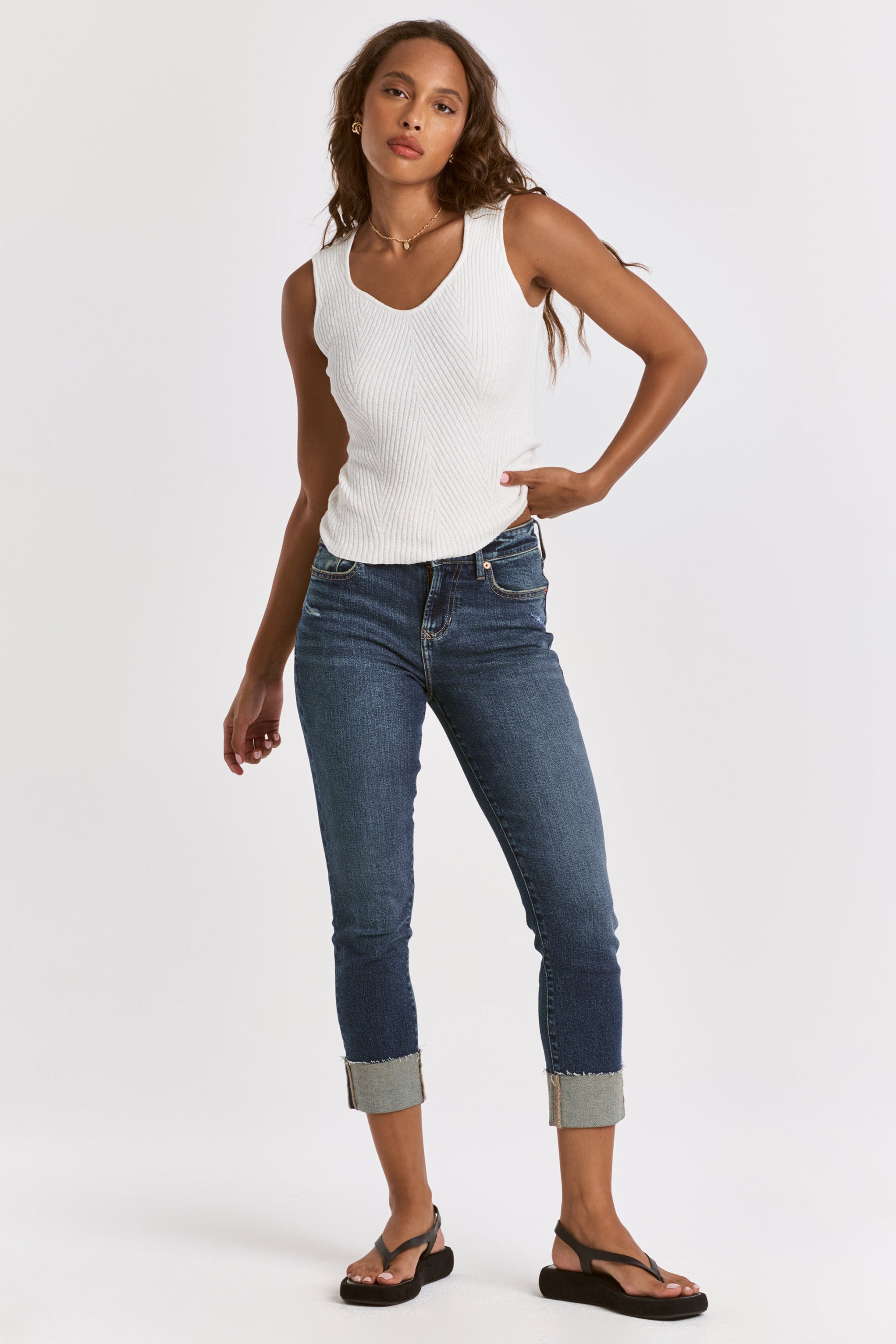 White Vneck Tank Top Dear John Denim