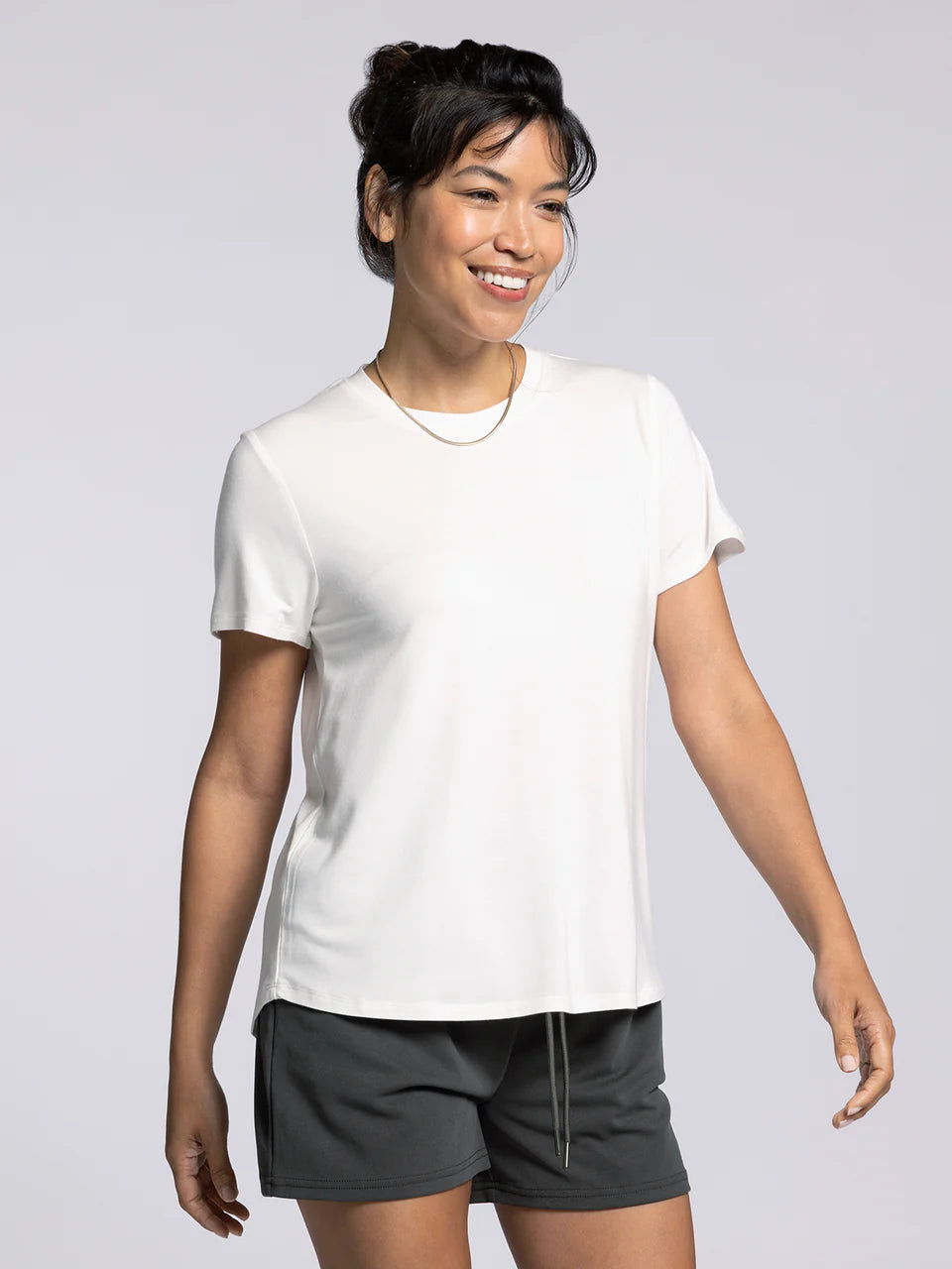 White Womens Basic Tee