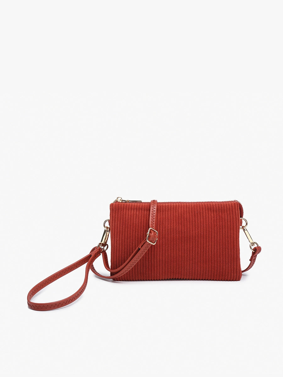 Womens Red Corduroy Crossbody Bag