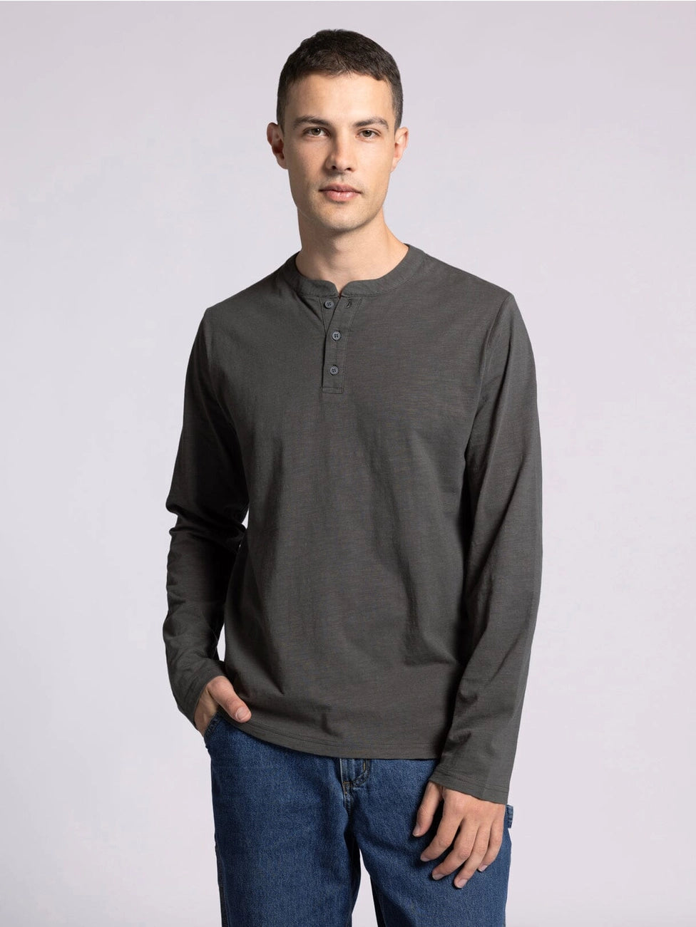 Men's Henley Long Sleeve Tee