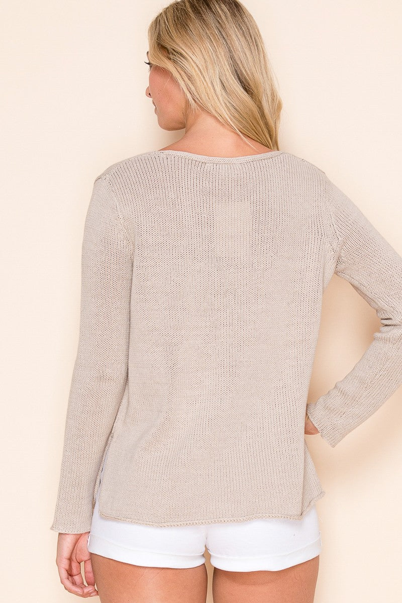champagne please sweater back
