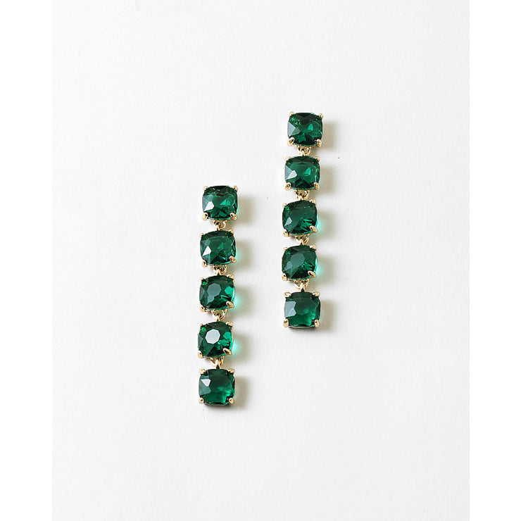 green rhinestone drop earrings 1