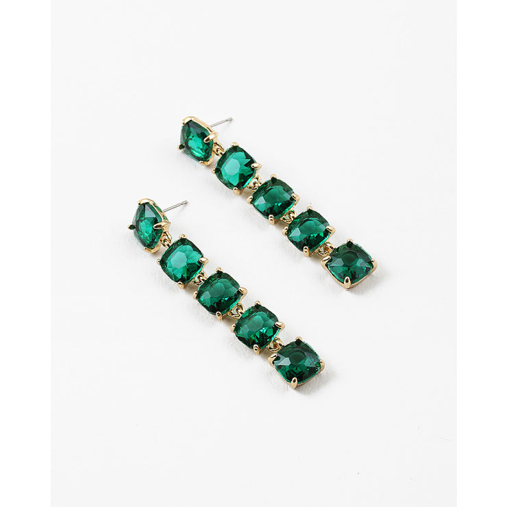 green rhinestone drop earrings 2