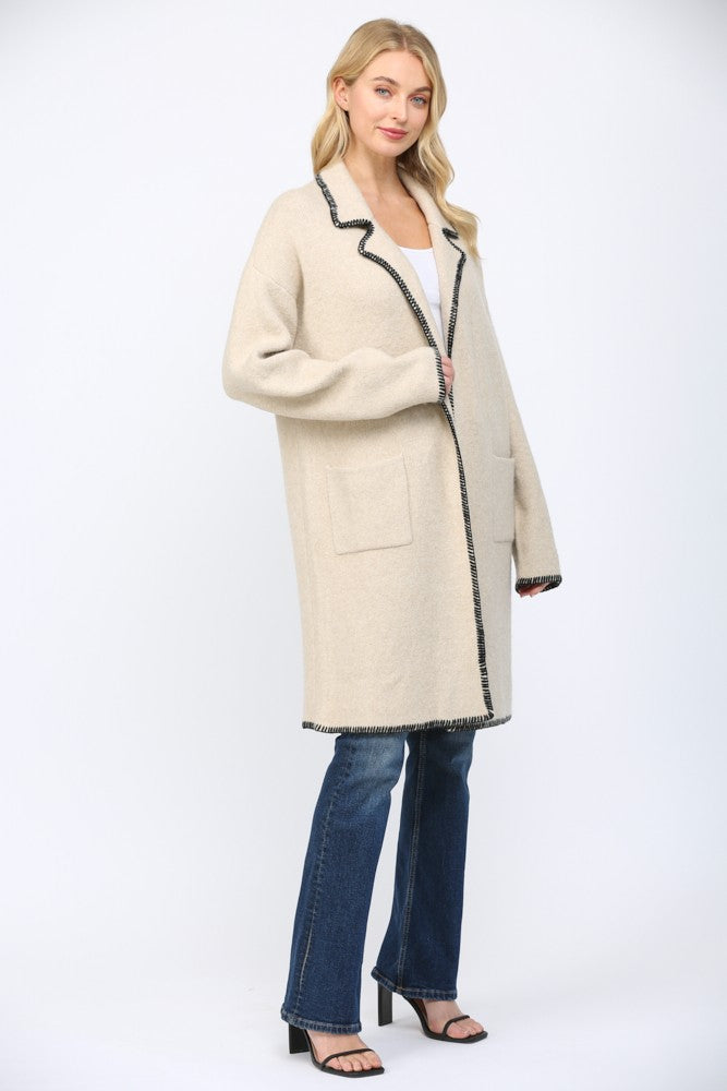 heavy weight open style cardigan