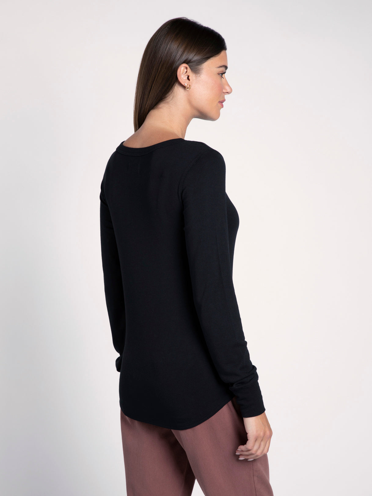 long sleeve basic shirt in black