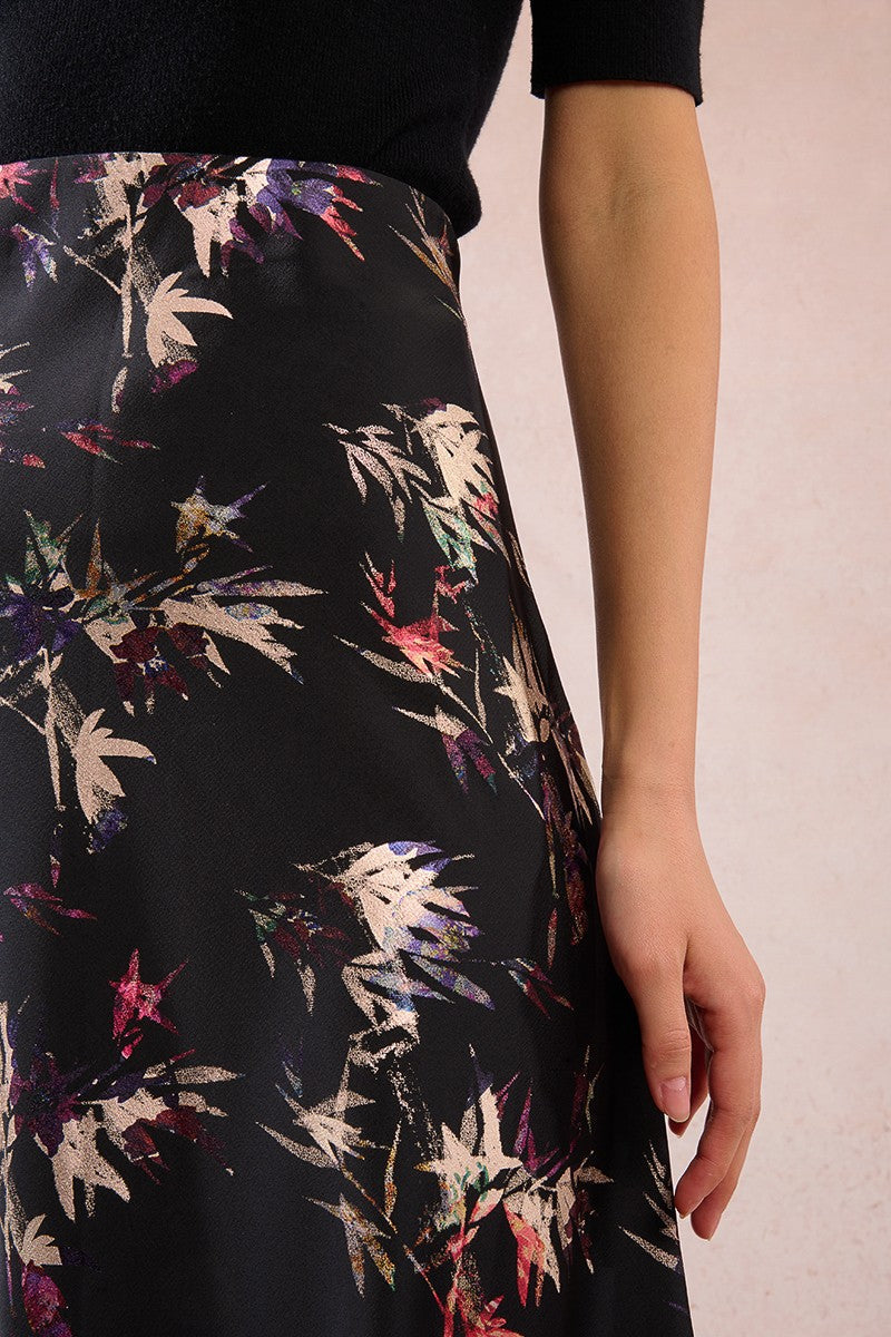 shimmer floral elastic waist maxi skirt 5