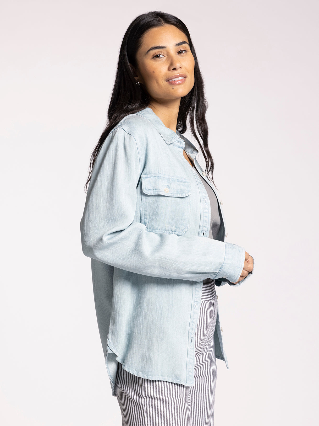 Denim Button Down Shacket