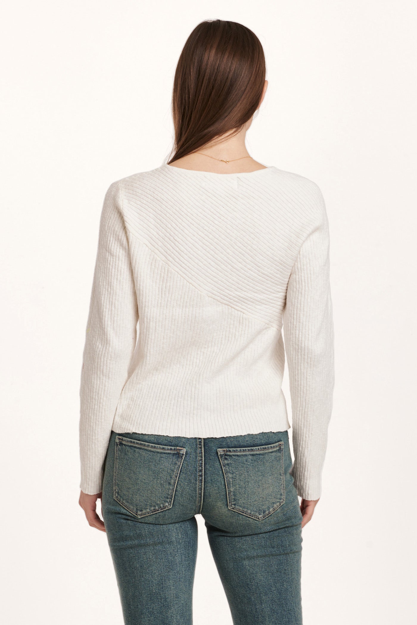 Dear John Textured White Sweater