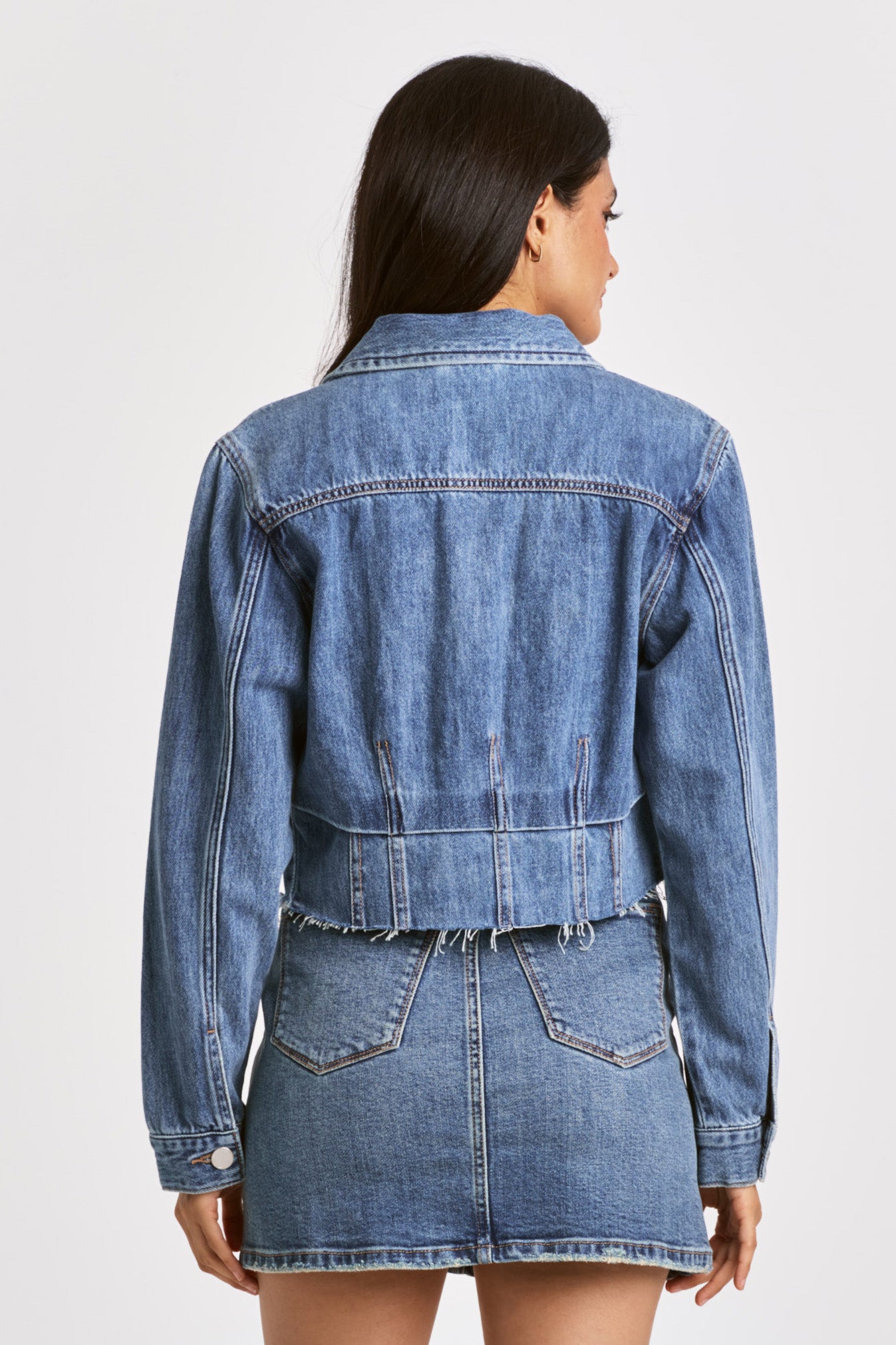 Dear John Cropped Raw Hem Denim Jacket